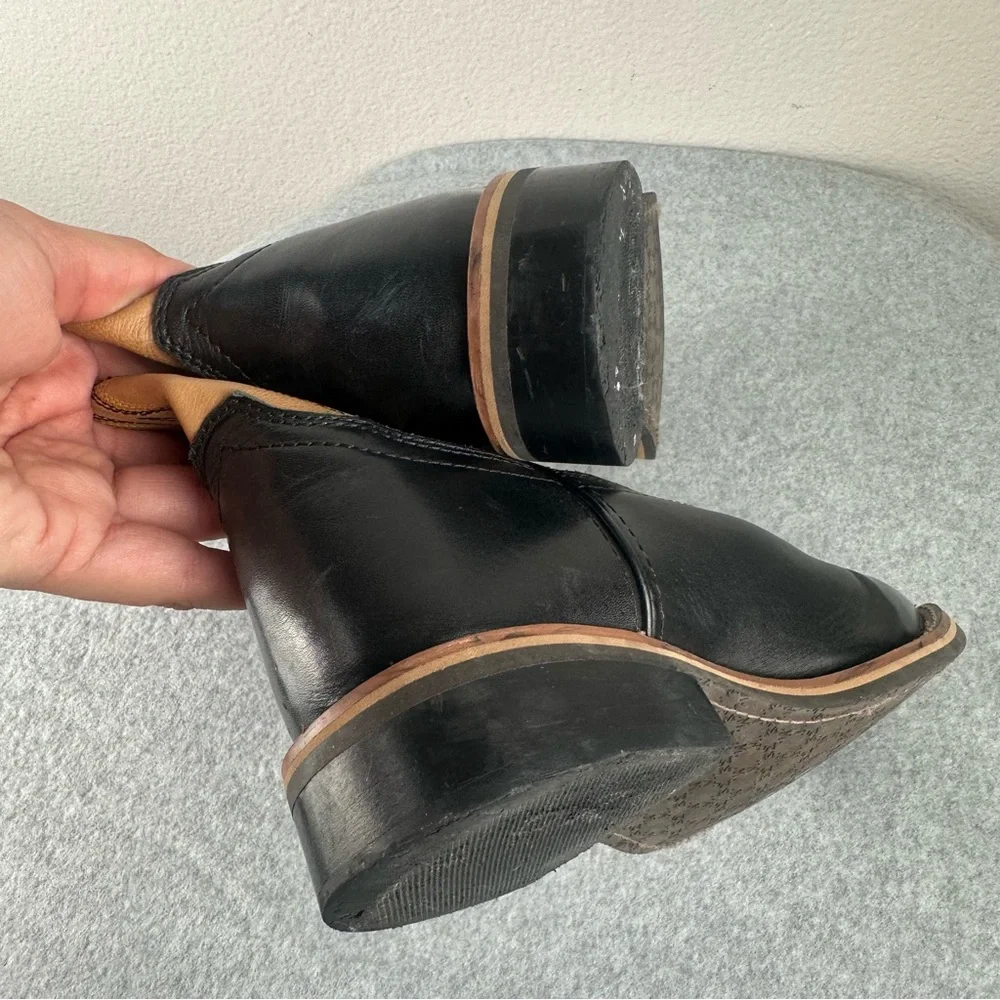 Smoky Mountain Leather Cowboy Boots Tan & Black Size Youth 4.5 Western Rodeo
